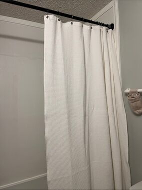 White Waffle Shower Curtain